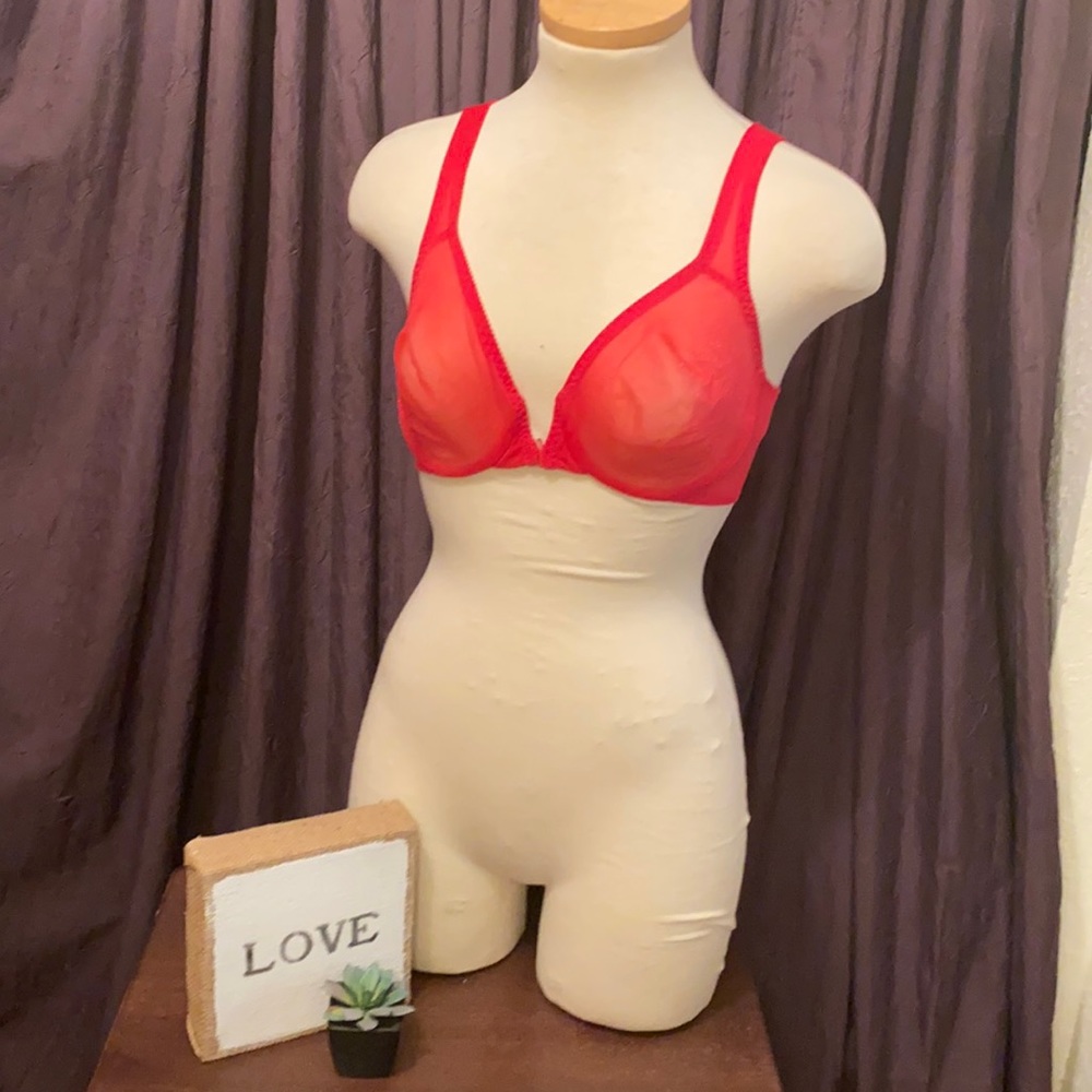 Red Victoria’s Secret front clip see through bra